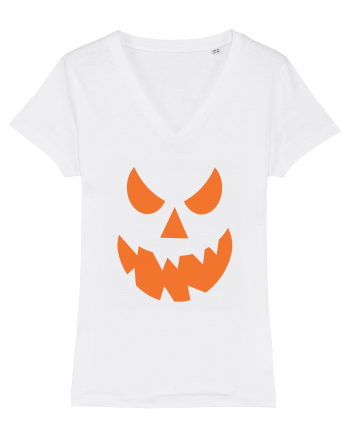 Pumpkin Angry Face White