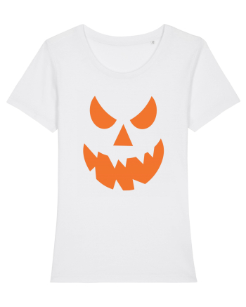 Pumpkin Angry Face White