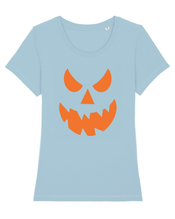 Pumpkin Angry Face Sky Blue