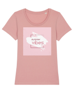 Summer Vibes 2 Tricou mânecă scurtă guler larg fitted Damă Expresser