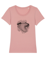 Swirl tongue Tricou mânecă scurtă guler larg fitted Damă Expresser