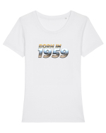 Born in 1959 Tricou mânecă scurtă guler larg fitted Damă Expresser