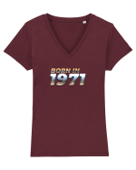 Born in 1971 Tricou mânecă scurtă guler V Damă Evoker