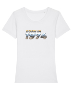 Born in 1974 Tricou mânecă scurtă guler larg fitted Damă Expresser
