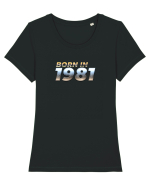 Born in 1981 Tricou mânecă scurtă guler larg fitted Damă Expresser
