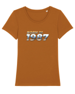 Born in 1987 Tricou mânecă scurtă guler larg fitted Damă Expresser