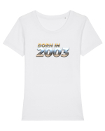 Born in 2003 Tricou mânecă scurtă guler larg fitted Damă Expresser