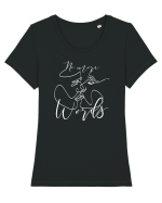No More Words Tricou mânecă scurtă guler larg fitted Damă Expresser