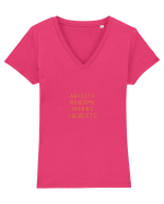 Rune Font Auriu Tricou mânecă scurtă guler V Damă Evoker