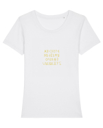 Rune Font Auriu Tricou mânecă scurtă guler larg fitted Damă Expresser