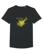 Cristal Galben Tricou mânecă scurtă guler larg Bărbat Skater