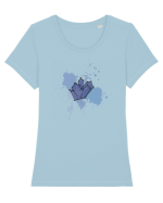 Cristal Indigo Tricou mânecă scurtă guler larg fitted Damă Expresser