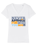 Zoe, fii bărbată! Tricou mânecă scurtă guler V Damă Evoker