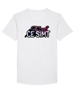 Fuck ce simt Tricou mânecă scurtă guler larg Bărbat Skater