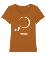 Dus-întors spre Lună – tricou pentru visători Tricou mânecă scurtă guler larg fitted Damă Expresser