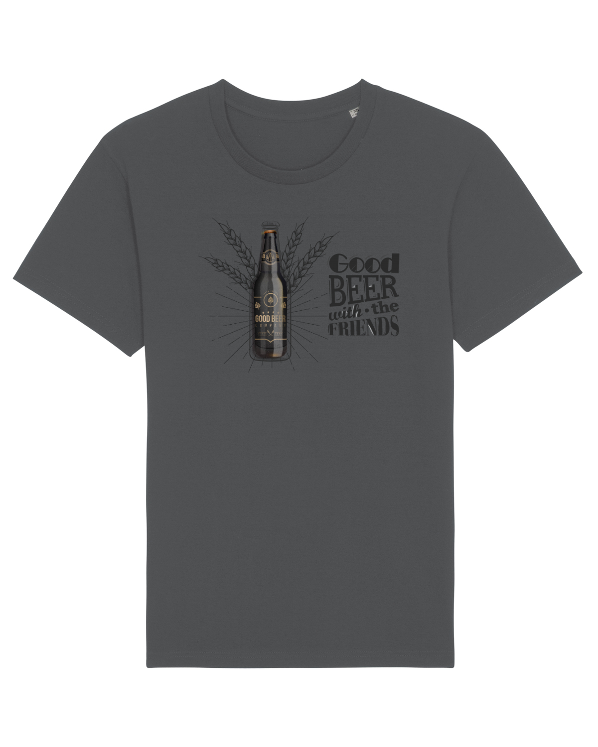 Tricou mânecă scurtă Unisex Rocker Anthracite