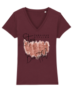 Stay beautiful Tricou mânecă scurtă guler V Damă Evoker