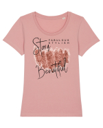 Stay beautiful Tricou mânecă scurtă guler larg fitted Damă Expresser