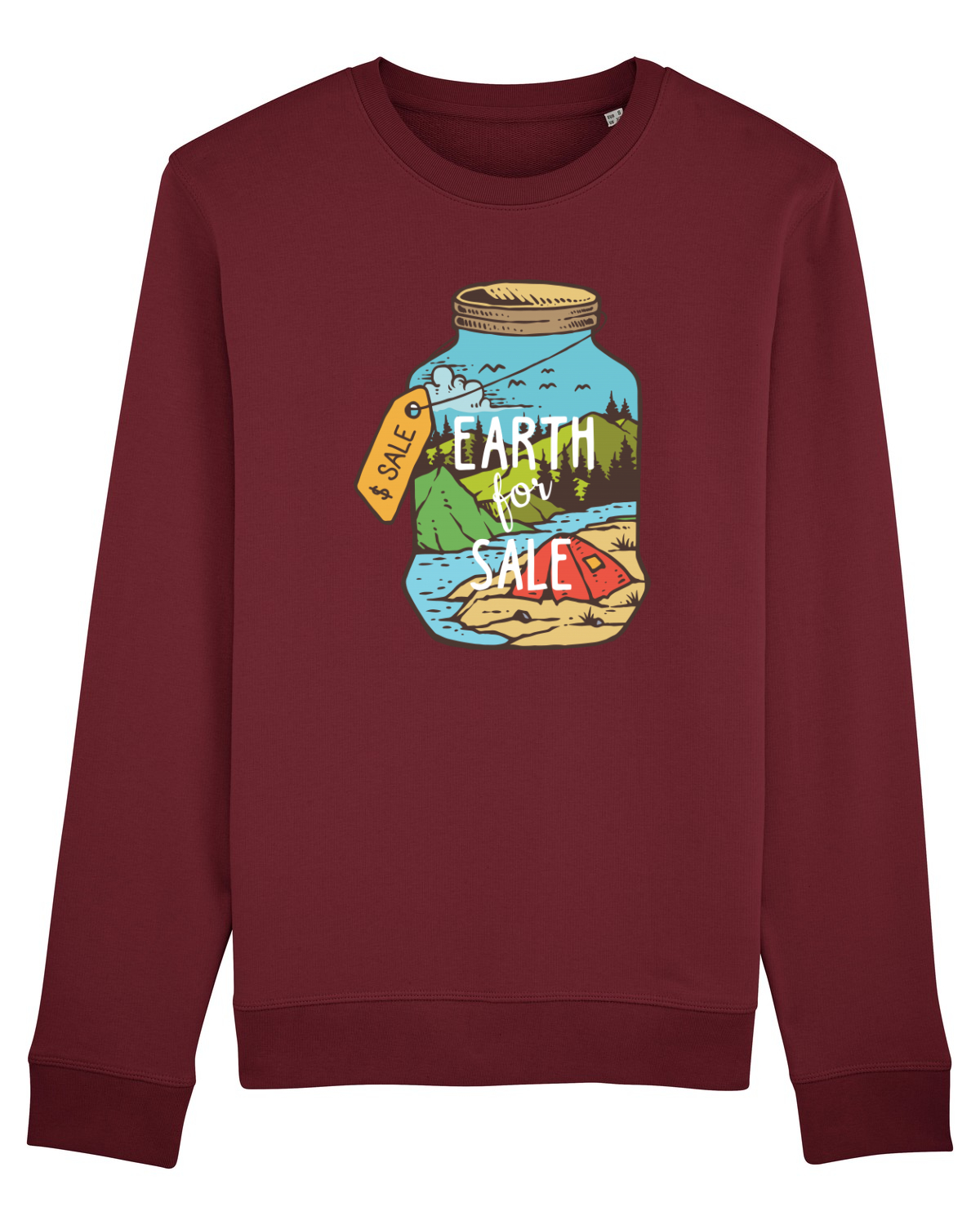 Bluză mânecă lungă Unisex Rise Burgundy