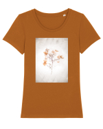 Floare Tricou mânecă scurtă guler larg fitted Damă Expresser