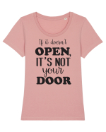 Ușa închisă Tricou mânecă scurtă guler larg fitted Damă Expresser