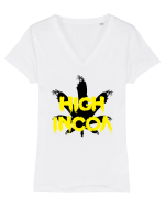 High incoa Tricou mânecă scurtă guler V Damă Evoker
