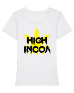 High incoa Tricou mânecă scurtă guler larg fitted Damă Expresser