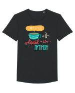 Cafea optimistă Tricou mânecă scurtă guler larg Bărbat Skater