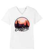 Explore Tricou mânecă scurtă guler V Bărbat Presenter