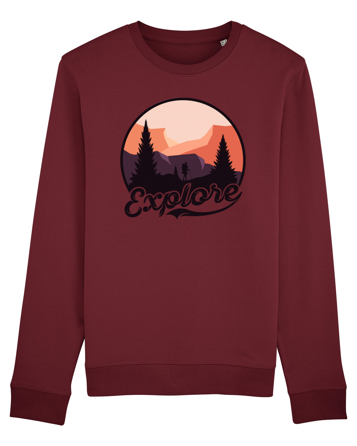 Bluză mânecă lungă Unisex Rise Burgundy