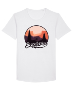 Explore Tricou mânecă scurtă guler larg Bărbat Skater