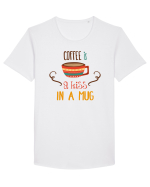 Cafeaua e un sărut într-o ceașcă Tricou mânecă scurtă guler larg Bărbat Skater