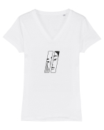 split Tricou mânecă scurtă guler V Damă Evoker