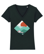 Cabana dintre munti Tricou mânecă scurtă guler V Damă Evoker