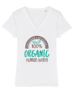 Organic Human Being Tricou mânecă scurtă guler V Damă Evoker