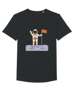 Moon Lander Tricou mânecă scurtă guler larg Bărbat Skater