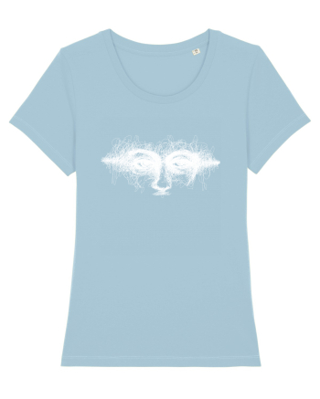 Privirea alb Sky Blue