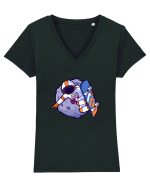 Moon Skater Tricou mânecă scurtă guler V Damă Evoker