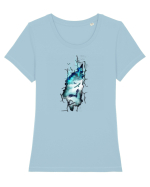 Inside YOU Tricou mânecă scurtă guler larg fitted Damă Expresser