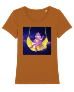 Astro Girl Tricou mânecă scurtă guler larg fitted Damă Expresser