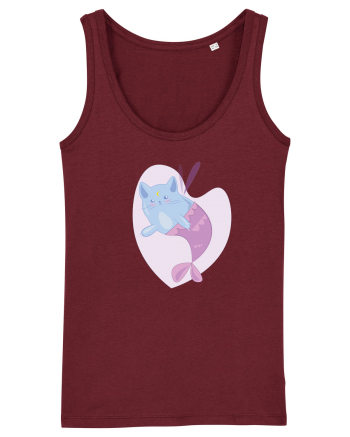 Mermaid Cat Burgundy