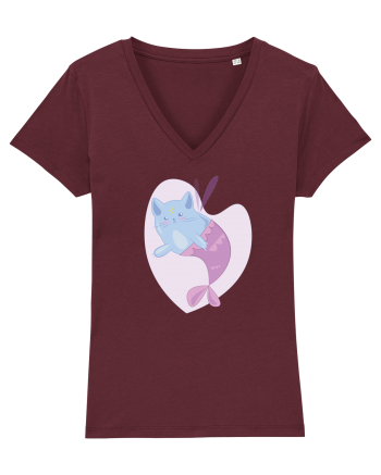 Mermaid Cat Burgundy