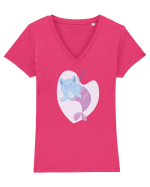 Mermaid Cat Tricou mânecă scurtă guler V Damă Evoker