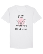 Iubesc porcușorii Tricou mânecă scurtă guler larg Bărbat Skater