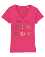 Animal print Tricou mânecă scurtă guler V Damă Evoker