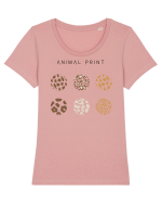Animal print Tricou mânecă scurtă guler larg fitted Damă Expresser