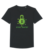 STAY SAFE! Tricou mânecă scurtă guler larg Bărbat Skater