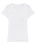 Horse Tricou mânecă scurtă guler V Damă Evoker