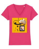 Retro Kit Tricou mânecă scurtă guler V Damă Evoker