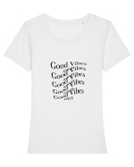 Good vibes Tricou mânecă scurtă guler larg fitted Damă Expresser